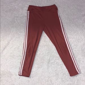 Pink striped leggings